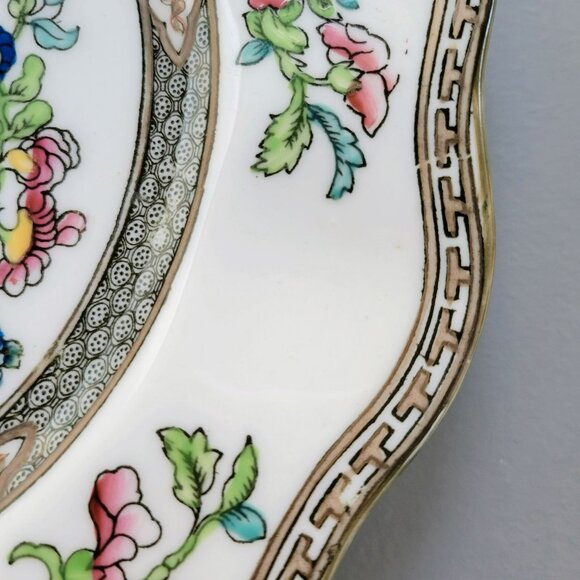 Antique Coalport Indian Tree DINNER Plate, Multicolor Scalloped, c.1891-1920 - Picture 6 of 7